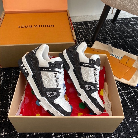 Louis Vuitton Black and White Sneakers - Picture 1 of 9